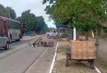 Motociclista sofre queda durante perseguição policial na BR-356 e acaba detido 