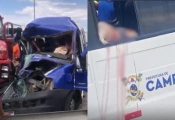 Vítima de acidente entre van e caminhão morre no Ferreira Machado 