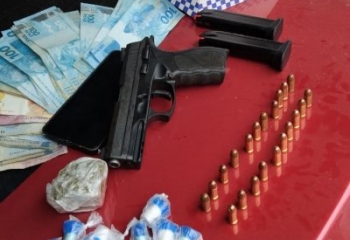 Denúncia de cárcere privado mobiliza equipes da PM; arma é apreendida durante ação