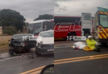 Quatro pessoas ficam feridas em colisão envolvendo dois carros na BR-101, em Campos