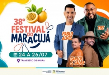 Prefeitura de SFI divulga programação oficial do 38º Festival do Maracujá
