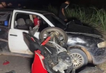 Colisão entre dois carros e duas motos deixa quatro feridos na RJ-224