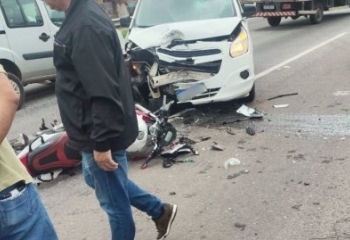 Motociclista fica ferido em grave acidente na BR-101, em Campos